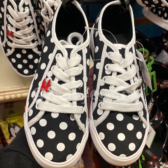 Disney Parks Minnie Mouse Polka Dot Canvas Sneakers - Picture 2 of 5